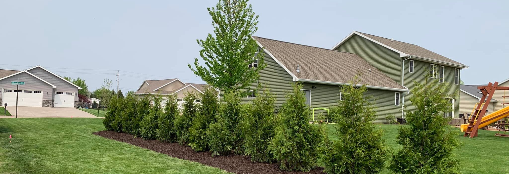 Large backyard landscaping space